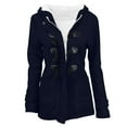 thumbnail image 1 of RYDCOT Winter Coats for Women 2023 Trendy Warm Sherpa Lined Parkas Jacket Thickened Windproof Hooded Outerwear with Pocket Buttons Jacket Sale or Clearance, 1 of 9