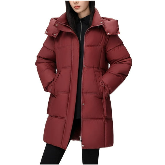 RYDCOT Winter Coats for Women 2024 Women's Winter Down Jacket Puffy Puffer Jacket Thickened Warm Coat with Hood Winter Outerwear