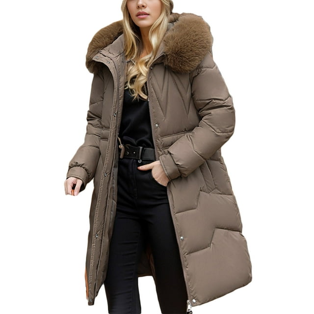 RYDCOT Winter Coats for Women Long Puffer Down Jacket Full Zip Long ...