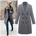 thumbnail image 1 of RYDCOT Winter Coats for Women 2023 Trendy Trench Coats for Women Wool Long Sleeve Open Front Loose Outerwear Pea Coats with Pockets or, 1 of 5