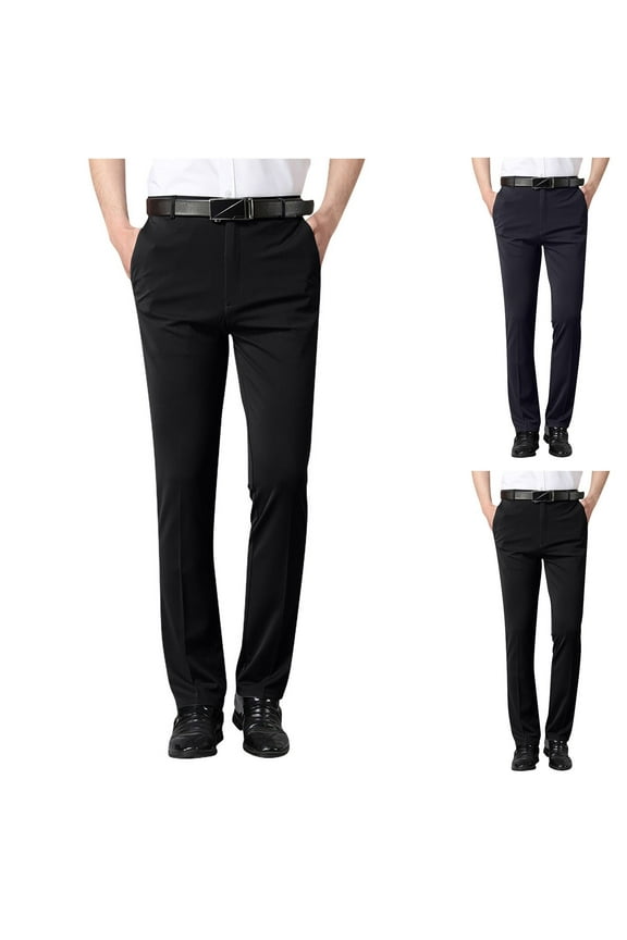 Winter Golf Pants for Men Fleece Lined Work Business Casual Dress Slacks Stretch Warm Trousers Outdoor Hiking Insulated Winter Pants for Men Navy