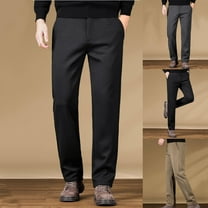 RYDCOT Winter Golf Pants for Men Fleece Lined Work Business Casual Straight Leg High Waist Dress Stretch Warm Trousers with Pockets Khaki