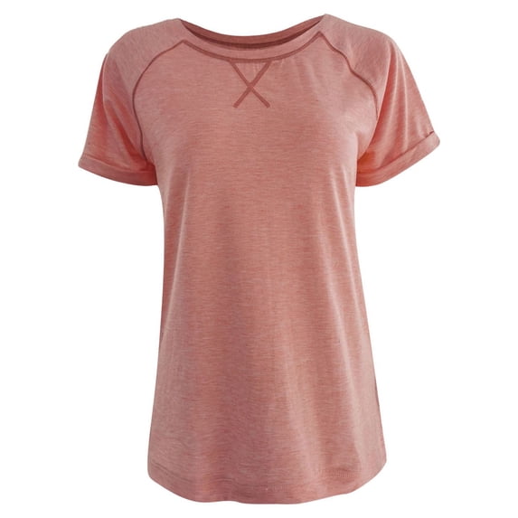 RYDCOT Women Leisure Solid Color Short Sleeve Round Neck Loose Tops
