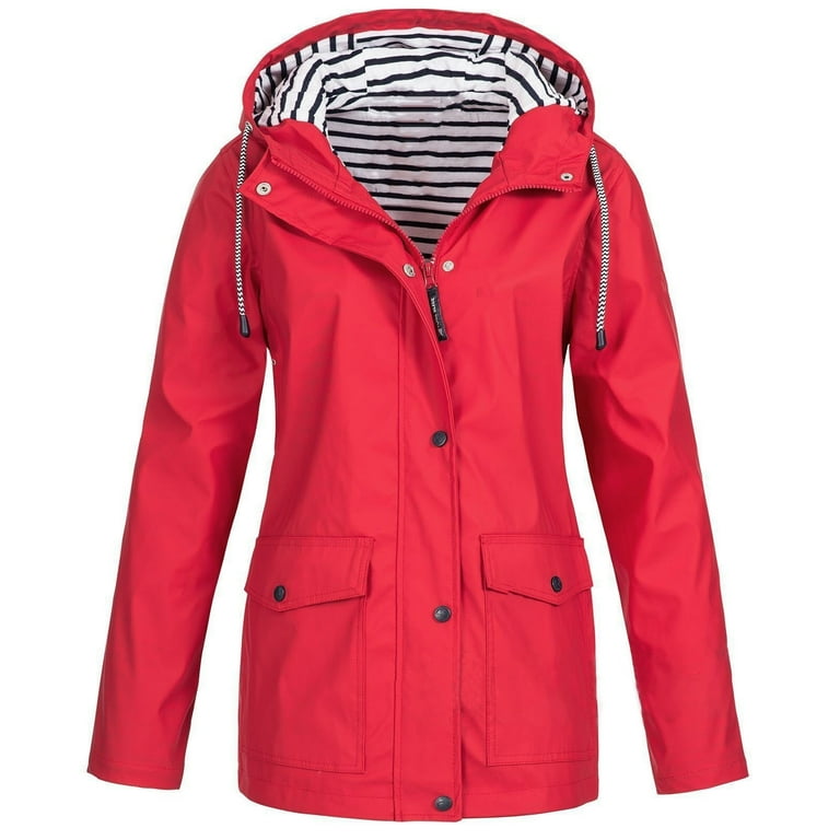 Plus size red raincoat discount