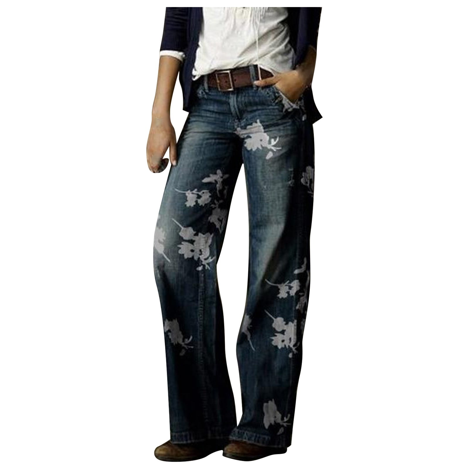 Women Vintage Baggy Straight Jeans