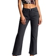 thumbnail image 1 of RYDCOT Women's Bootcut Jeans Casual Straight Wide Leg Long Pants, Versatile Spring Fall Denim Trousers with Pockets Dark Gray, 1 of 5