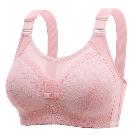 RYDCOT Women's Bras On Clearance,Full Figure Bras for Women no Underwire Comfort Soft Support Bra Lace Everyday Bra with Adjustable Straps Clearance Pink