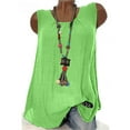 thumbnail image 1 of RYDCOT Women's Cotton Linen Sleeveless Tank Tops Summer Shirts Blouses Solid Color Casual Tank Tops Loose Fit Pleated Round Neck Tunic Tops Sale, 1 of 9