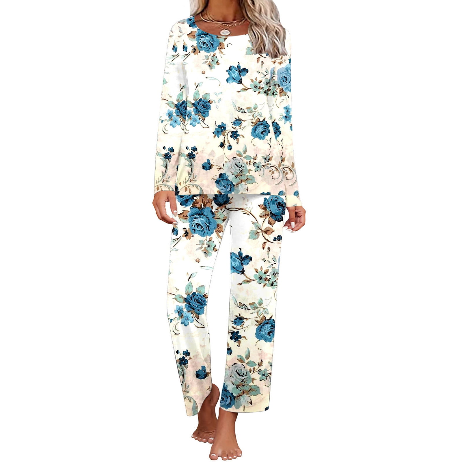 RYDCOT Women's Fall Winter Pajama Sets Loungewear Sets for Women 2 ...