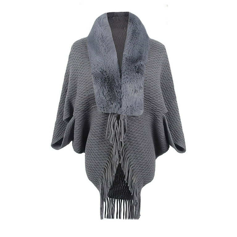 Striped Irregular Tassel Cloak High Collar Blouse T-Shirt Striped Irregular Tassel Cloak High Collar Blouse T-Shirt