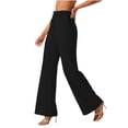 thumbnail image 1 of RYDCOT Women's High Waist Pull on Dress Pants Tummy Control Pants for Work Business Casual office Trousers with Pockets Black, 1 of 7