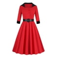 thumbnail image 1 of RYDCOT Women's Ladies Dresses 50s Retro Casual Swing Midi Dress 3/4 Sleeve Square A Line Neck Vintage Cocktail Wedding Guest Bodycon Prom or, 1 of 8