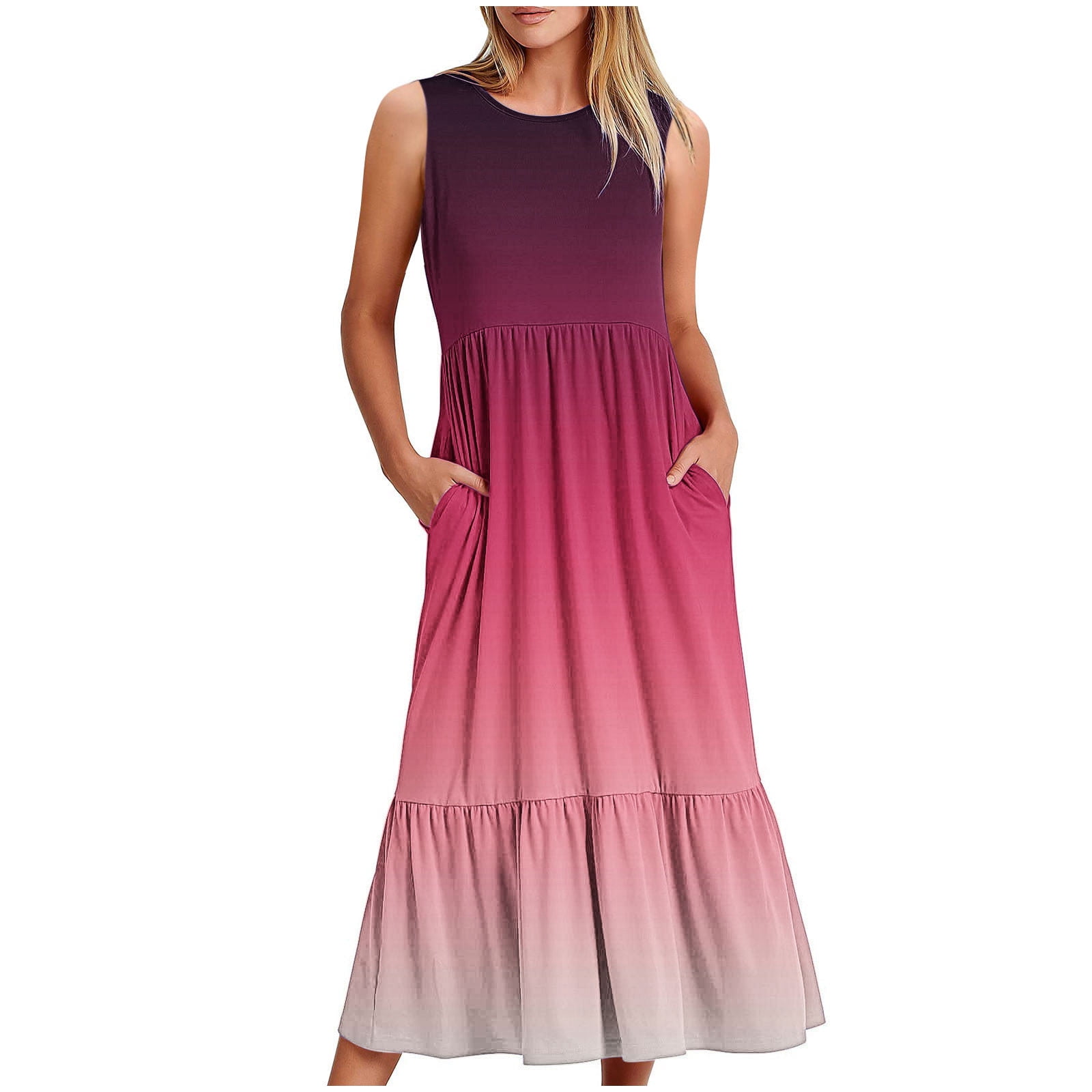 Rydcot Womens Maxi Dress Summer Casual Sundress Sleeveless Long