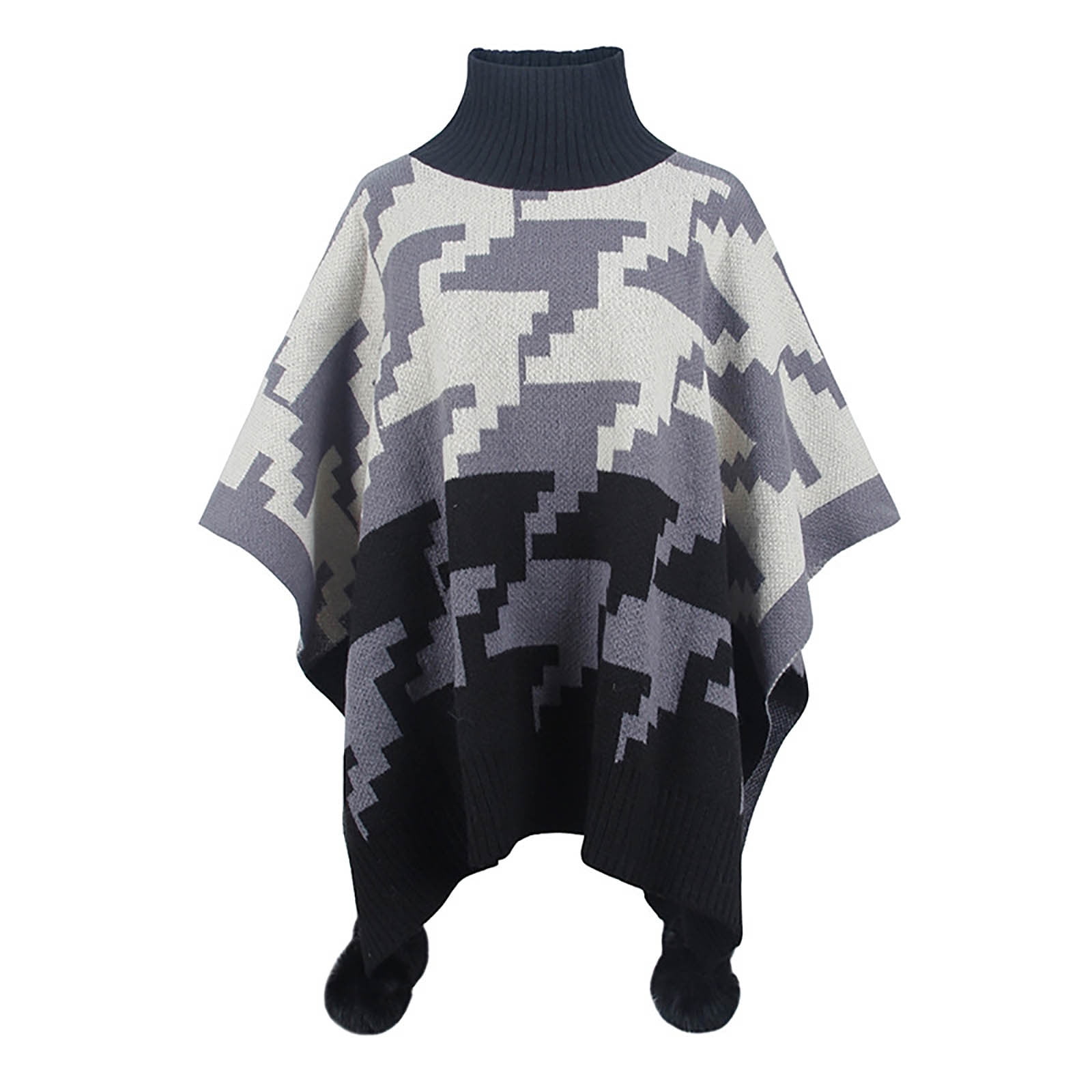 RYDCOT Women's Poncho Sweater Shawl Knitted Shawl Poncho with Fringed