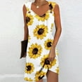 thumbnail image 1 of RYDCOT Women's Summer Dresses 2024 Beach Casual Sleeveless Sunflower Print Tank Dresses Sundress T Shirt Dresses for Women Loose Fit Sale, 1 of 5