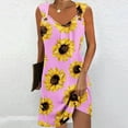 thumbnail image 1 of RYDCOT Women's Summer Dresses 2024 Beach Casual Sleeveless Sunflower Print Tank Dresses Sundress T Shirt Dresses for Women Loose Fit, 1 of 5