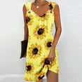 thumbnail image 1 of RYDCOT Women's Summer Dresses 2024 Beach Casual Sleeveless Sunflower Print Tank Dresses Sundress T Shirt Dresses for Women Loose Fit, 1 of 5
