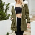 thumbnail image 1 of RYDCOT Women's Winter Cotton Jacket with Faux Fur Hood Long Sleeve Fleece Lined Winter Jacket Zipper Winter Coats Outerwear with Pockets on Clearance, 1 of 7