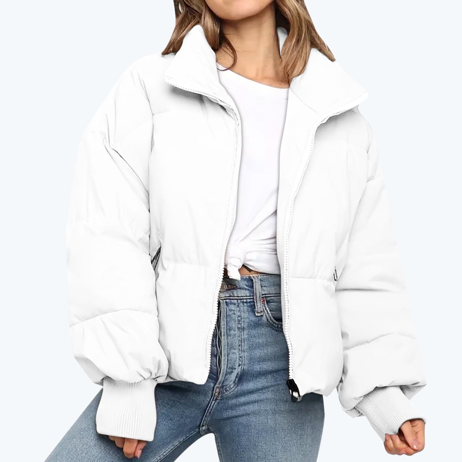 Women's Lightweight Cotton Blend Long Sleeve Zip Up Thin