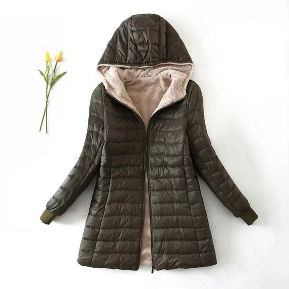 RYDCOT Womens Coats with Hood Fleece Cotton Jacket Warm Lamb Fleece Top Coat Sweater Coat Parkas Winter Clothes for Women Trendy Sale