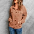 thumbnail image 1 of RYDCOT Womens Corduroy Jackets Casual Button Down Shirt Long Sleeve Fall Fashion Tops Solid Color Lapel Top Loose Casual Top Coat or, 1 of 9