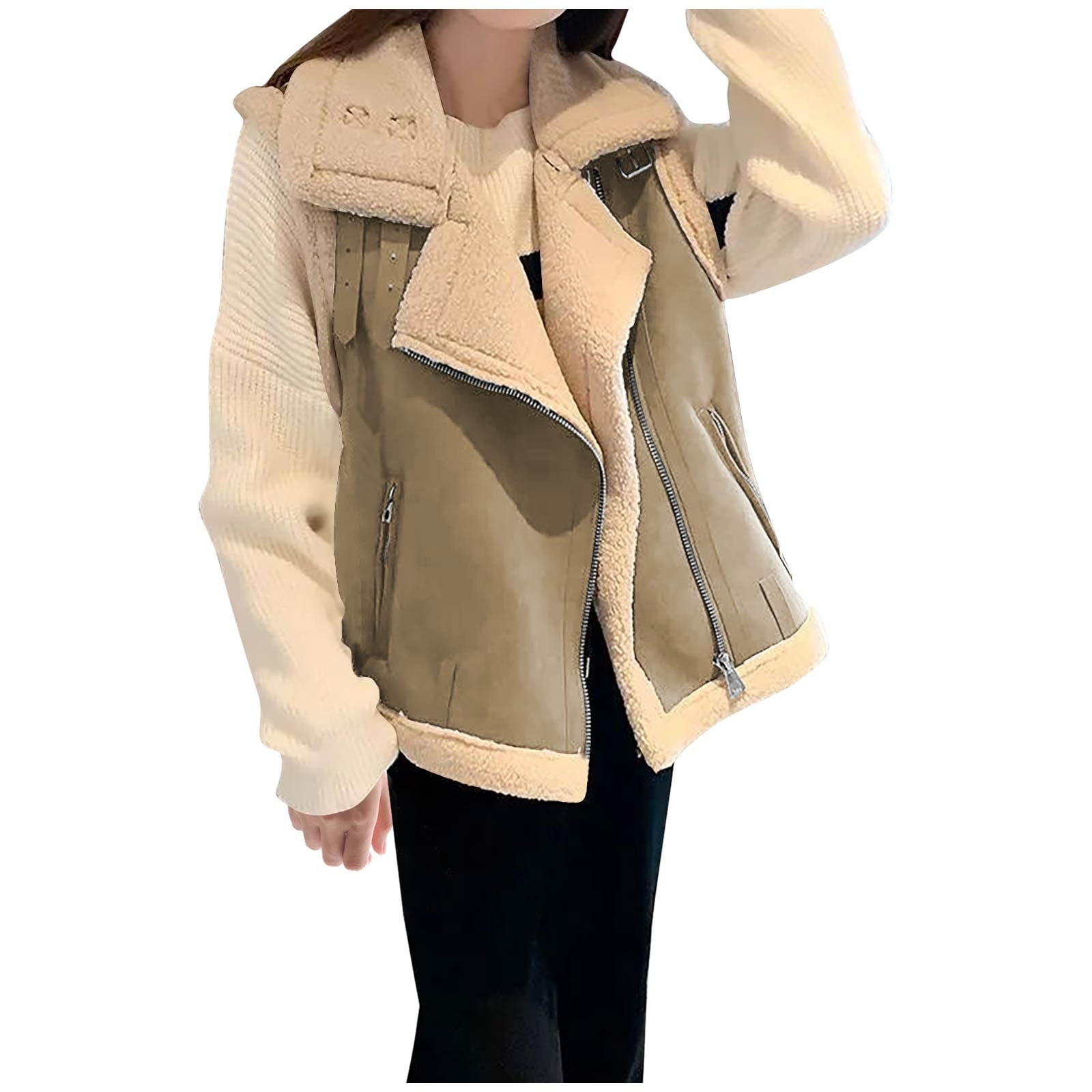Scoop Women's Faux Suede Zip Vest with Faux Shearling Lining Scoop Women's Faux Suede Zip Vest with Faux Shearling Lining