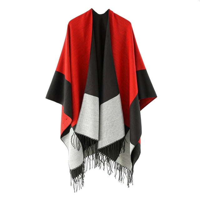 RYDCOT Womens Shawls and Wraps Dressy Warm Open Front Tassel Poncho