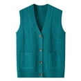 thumbnail image 1 of RYDCOT Womens Sweaters 2023 Plus Size Sweater Vest for Women V Neck Solid Color Loose Button Down Sleeveless Sweater Cardigan with Pockets Sale or Clearance, 1 of 2