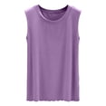 thumbnail image 1 of RYDCOT Womens Tank Tops Crew Neck Sleeveless Tshirts Solid Color Casual Loose Fit Tee Shirts Home Wear Pajamas Tops Purple, 1 of 5