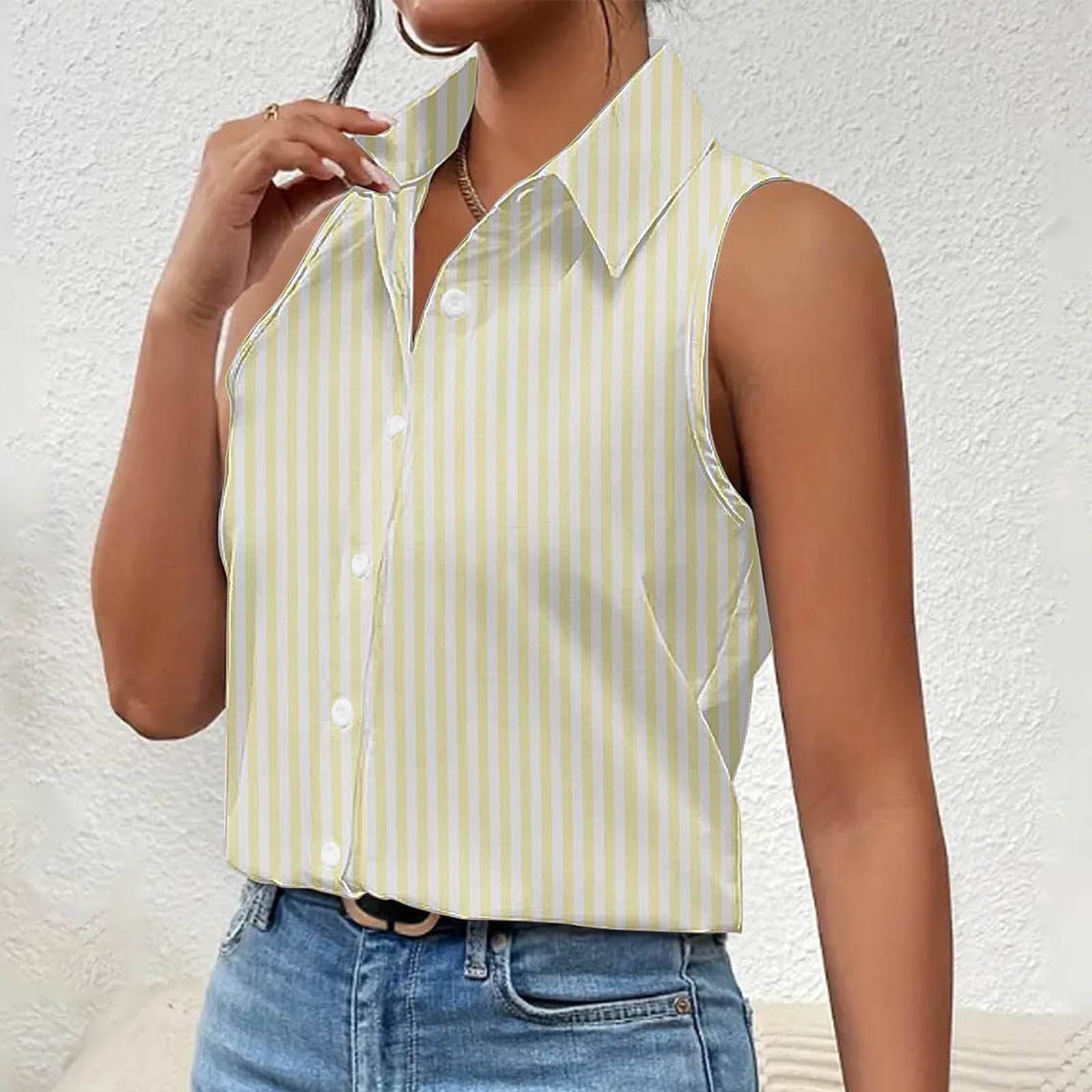 Women's Loose Fit V-Neck Tank Tops - Flowy Sleeveless Blouse For Summer, Sizes S-3XL - View #5