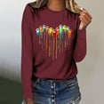 thumbnail image 1 of RYDCOT Womens Tops Clearance Love Heart Dog Paw Print Sweatshirts Women Long Sleeve Crew Neck Tops Blouses for Women Casual Clearance, 1 of 5