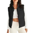 thumbnail image 1 of RYDCOT Womens Vests Fashion Casual Puffer Vest Women Sleeveless Winter Outwear Quilted Stand Collar Zip Up Padded Gilet Coat with Pockets Clearance, 1 of 6