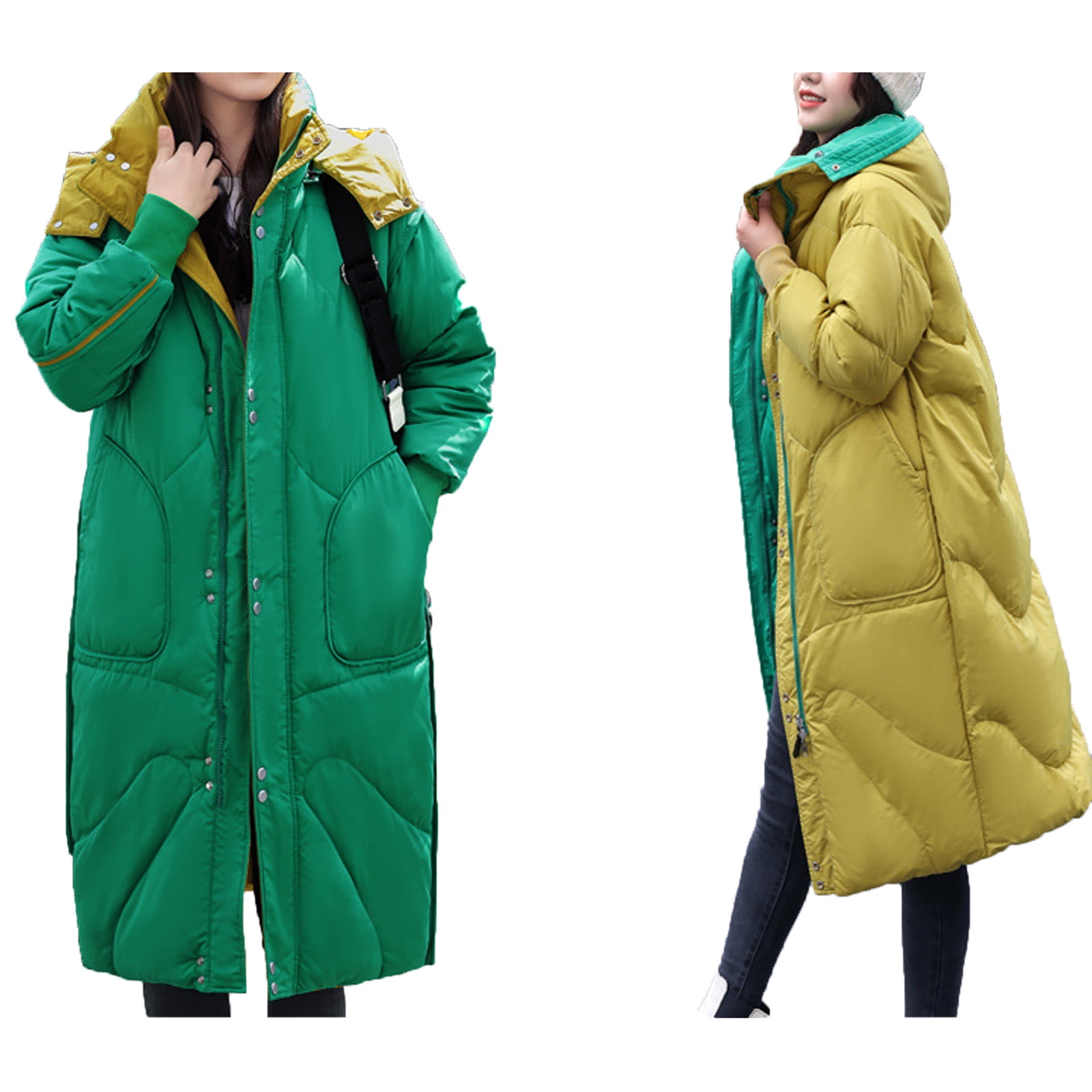 RYDCOT Womens Winter Coats Clearance Down Cotton MidLength Overthe