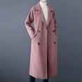 thumbnail image 1 of RYDCOT Wool Overcoat Women Plus Size Winter Double Breasted Wool Blend Coat Casual Long Pea Trench Coat Jackets with Pockets Outwear, 1 of 7
