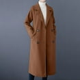thumbnail image 1 of RYDCOT Wool Overcoat Women Plus Size Winter Double Breasted Wool Blend Coat Casual Long Pea Trench Coat Jackets with Pockets Outwear Sale, 1 of 7
