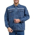 thumbnail image 1 of RYDCOT men's Spring Summer Cotton Denim 2 Piece Outfits Long Sleeve Button Down Cargo Denim Shirt Regular Fit Jeans Matching Set Blue, 1 of 9