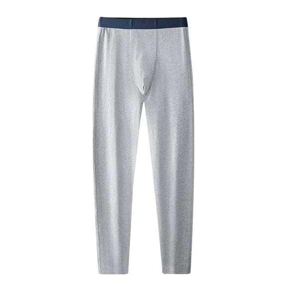 RYDCOT thermal for Men Pants, Solid Color Daily Casual Base Bottoms, Warm Leggings for Fall Gray