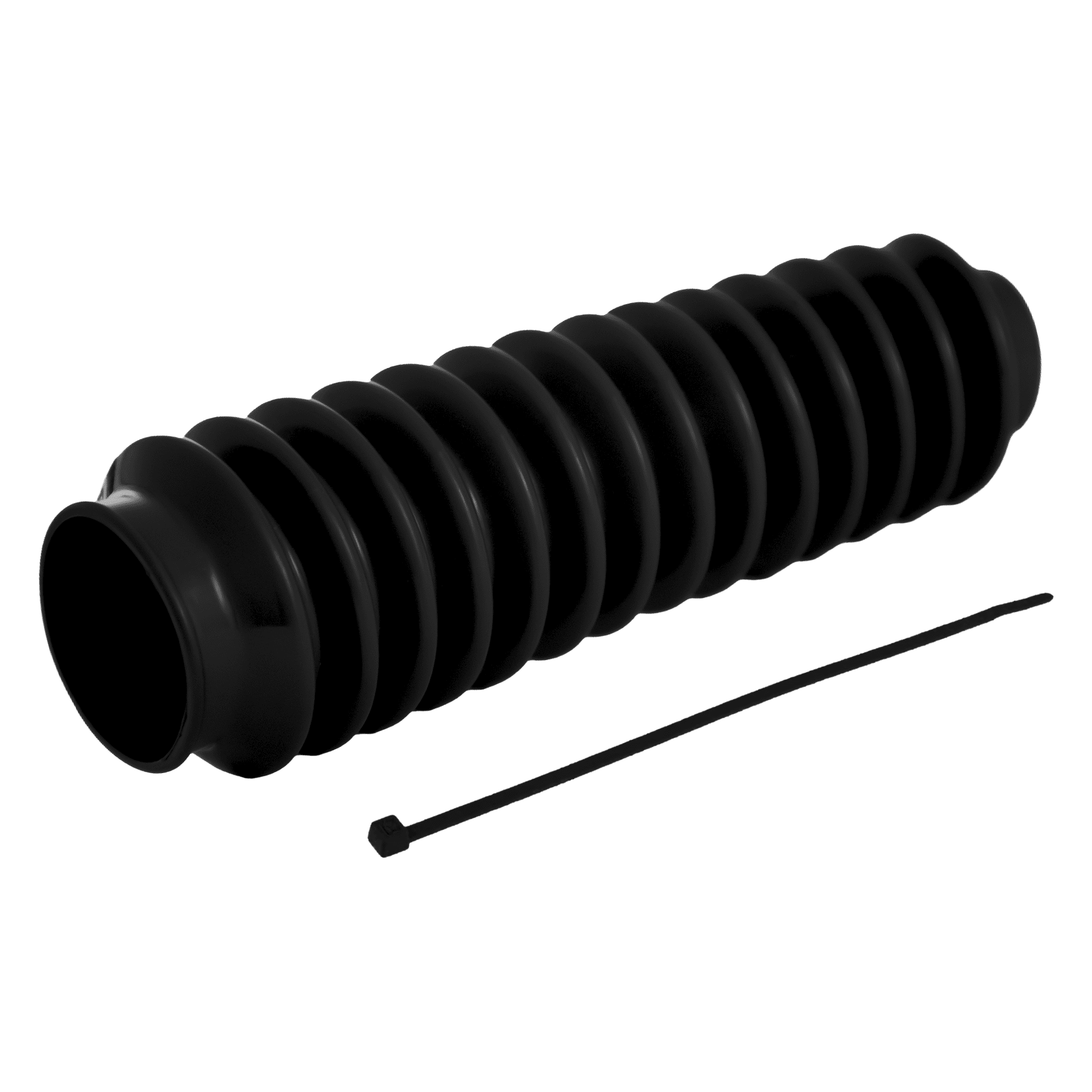 RYDE FX Strut & Shock Absorber Boot Bellows – Universal Fit, up to 2.36 in (60 mm) Shock Body, 14.8 in (376 mm) Length, Flexible Polyvinyl Dust & Debris cover, Includes Tie Strap, Black (Single)