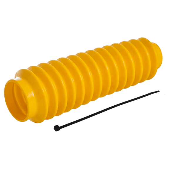 RYDE FX Strut & Shock Absorber Boot Bellows – Universal Fit, up to 2.36 in (60 mm) Shock Body, 14.8 in (376 mm) Length, Flexible Polyvinyl Dust & Debris cover, Includes Tie Strap, Yellow (Single)