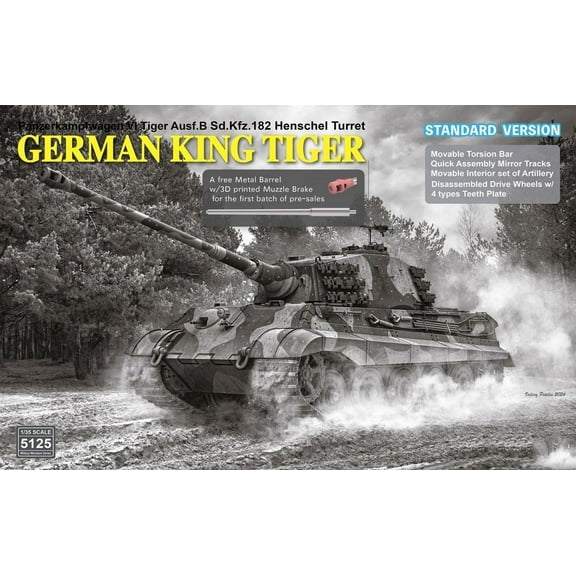 RYEFIELD 5125 1/35 KING TIGER Vl Tiger Ausf.B Sd.Kfz.182 Henschel Turret