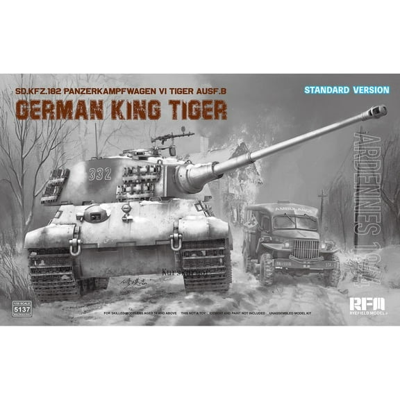 RYEFIELD MODEL RFM RM-5137 1/35 King Tiger Ardennes 1944 (Standard Version) Assemble Plastic Model Kit