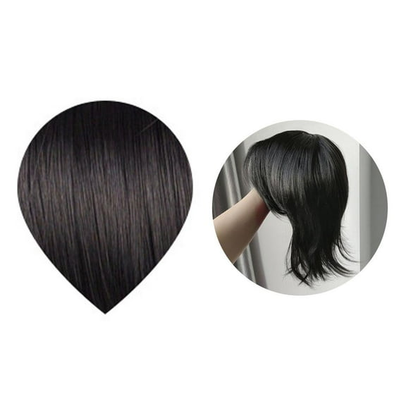 RYGRZJ Black Wolf Tail Mullet Wig Men And Women Can Wear Wolf Tail Short Straight Hair Middle Parted Bangs Cos Style Mullet Wig Head Cover