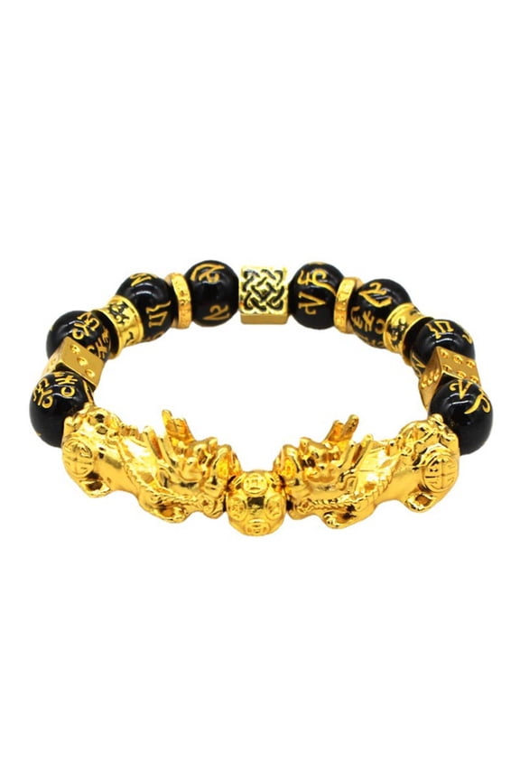 RYGRZJ Jinyumantang Bracelet Vietnamese Sand Gold Pixiu Bracelet Six-Character Mantra