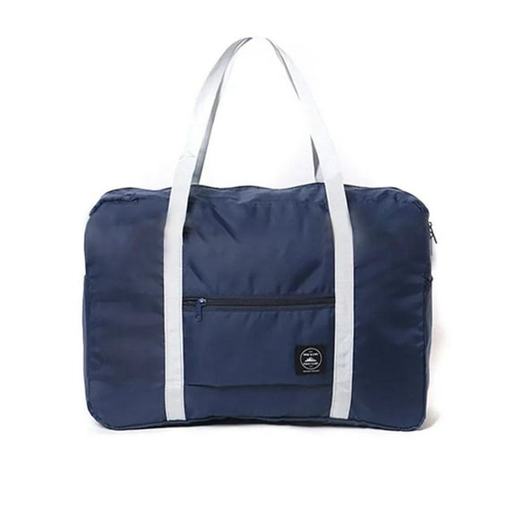 RYGRZJ Navy Blue Foldable Handbag Shoulder Luggage Bag Boarding Bag Men And Women