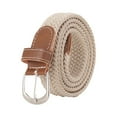 thumbnail image 1 of RYGRZJ (Oval Buckle 2.5cm) Beige Woven Elastic Belt, Seamless, Punch-Free, Versatile Elastic Canvas Jeans Belt For Men And Women, Lazy Belt, 1 of 1