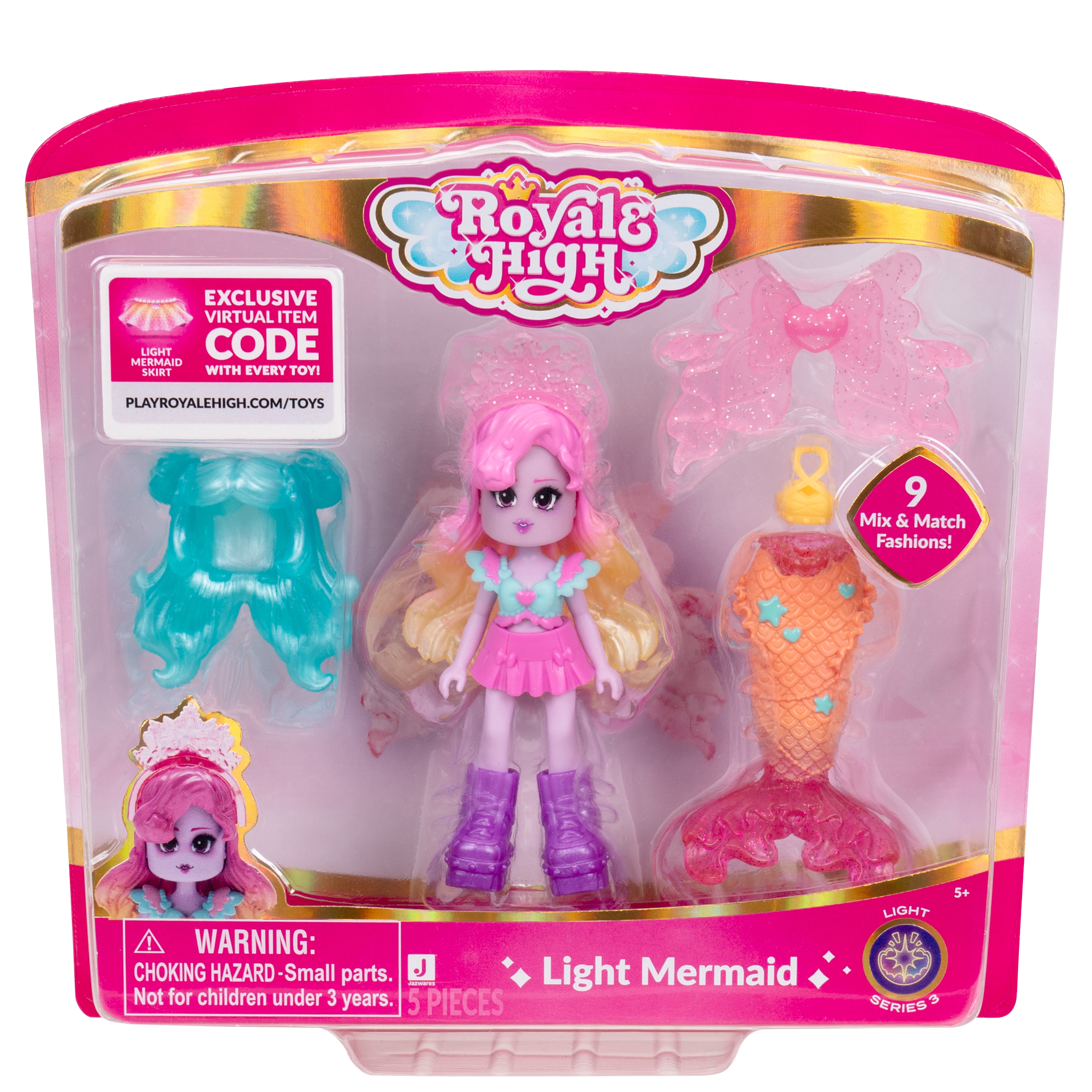 Royale High Light Fairy 3 Inch Mode Pop - 1 Figuur Met 9 Accessoires & Virtuele Code - Serie 1 - Leeftijd 5+