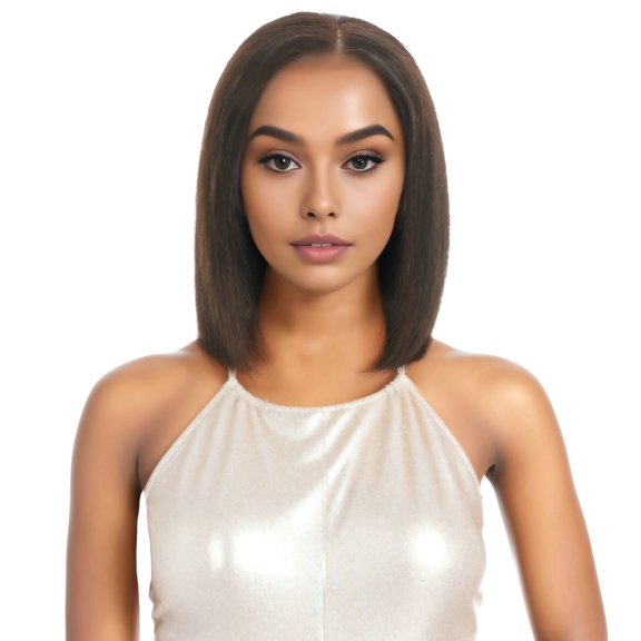 RYHAIR 10 inches 100% Human Hair 13x4 Front HD Lace Bob Wig with Pre Plucked Natural Hairline for Women