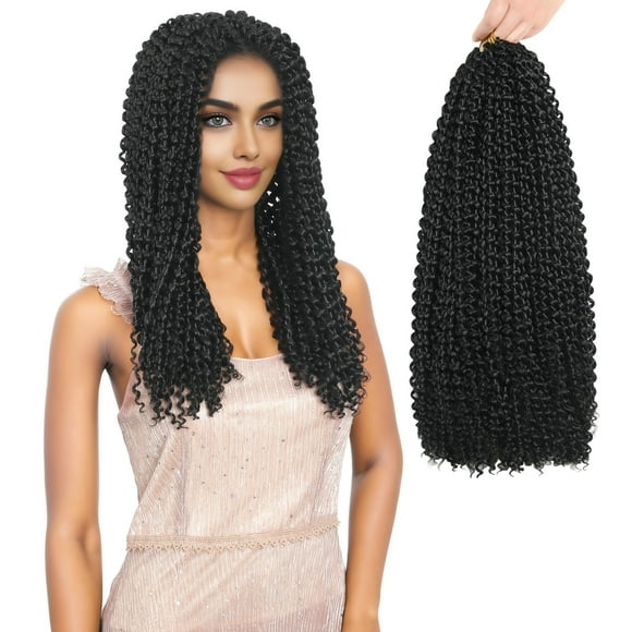 RYHAIR Passion Twist Hair 18 INCHES 7 Packs 154 Strands Pre Looped Water Wave Crochet Hair for Women
