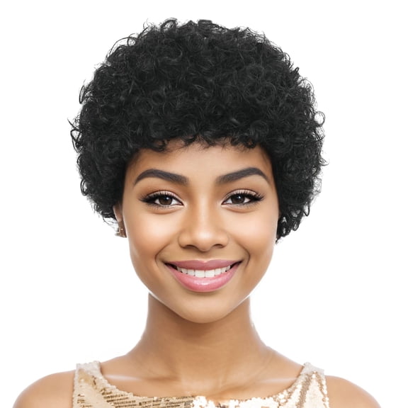RYHAIR Curly Kinky Pixie Cut Wig 100% Human Hair Defined Curls Stylish Lightweight for Women Cosplay Daily Wear Theme Parties