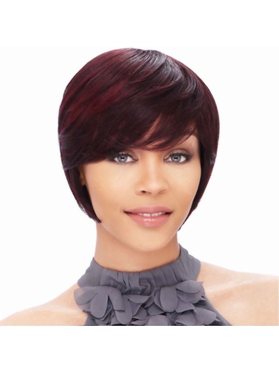 100% Human Hair Pixie Cut Wig with Bangs for Women Cosplay Daily Wear Theme Parties